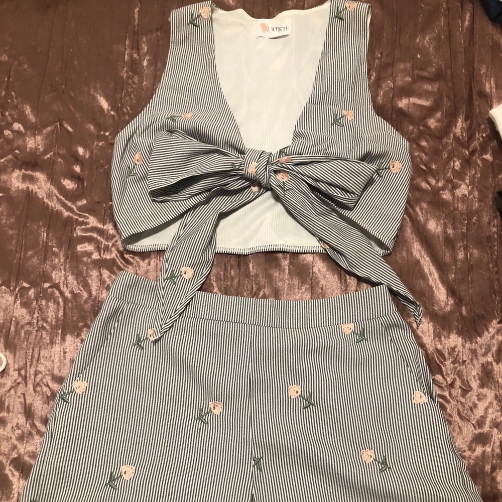 Cute Pinstripe Coord Set